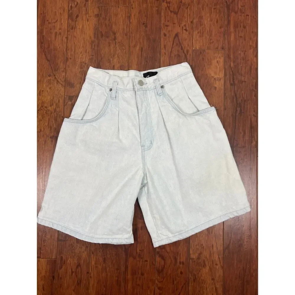 Cafe La Vie Light Wash Denim Shorts Womens XXS Size 0 High‎ Rise Cotton Jean